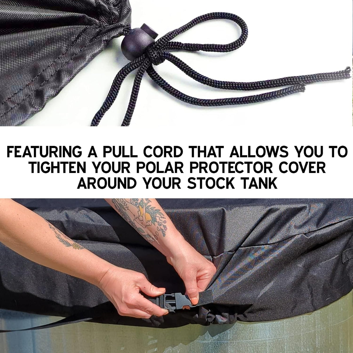 Polar Protector stock tank cover used for cold water therapy