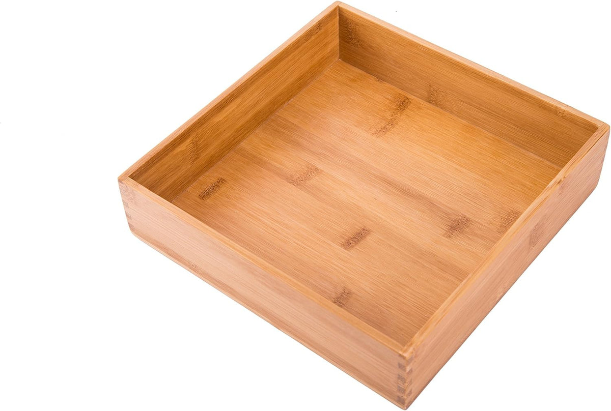 Bamboo Drawer Organizer Box for Office Home Black Orgnizer Boxes Office Organizer Boxes, Black 12"*4" - Image 12