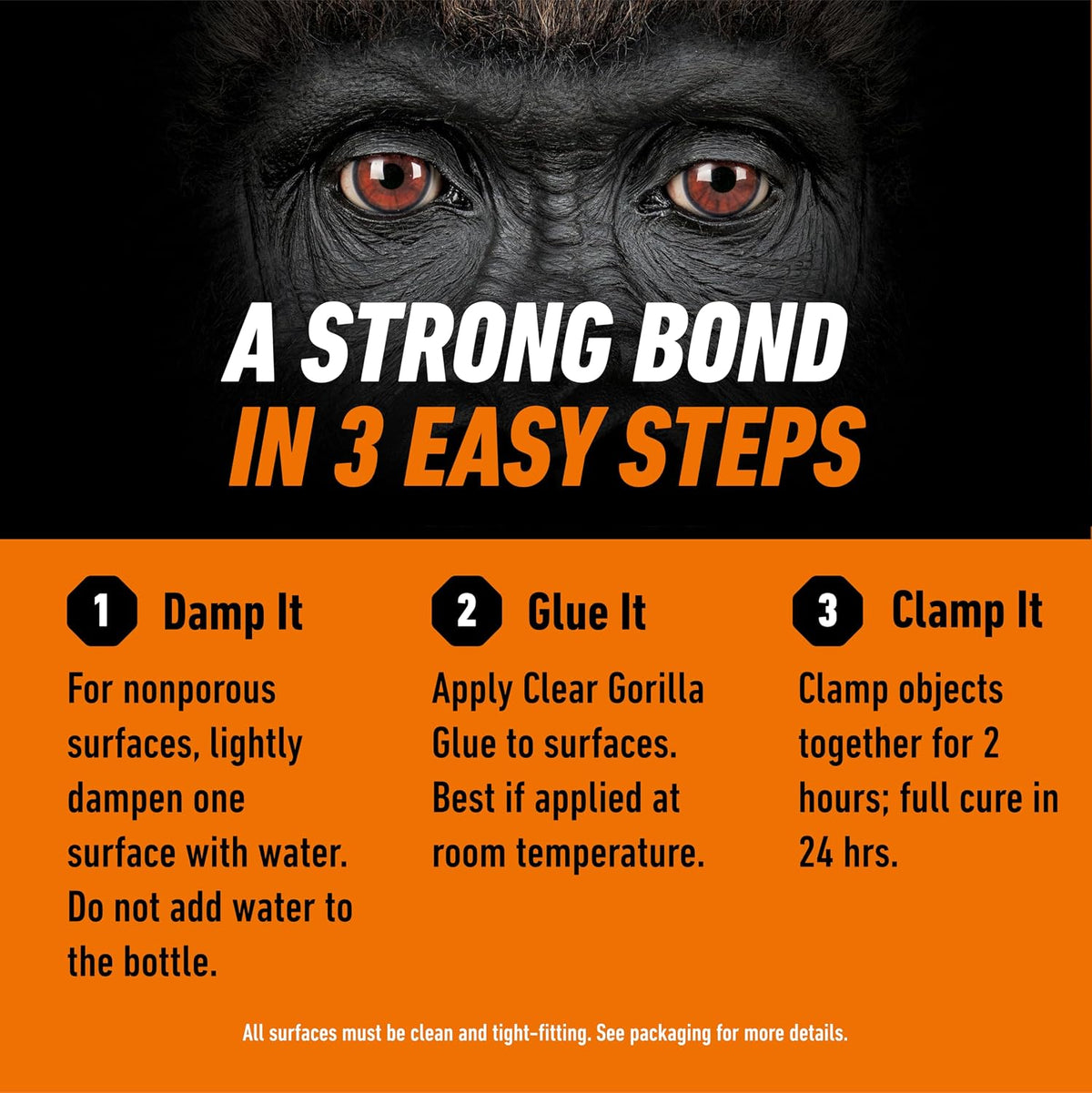 Gorilla liquid adhesive bonding glass and ceramic items