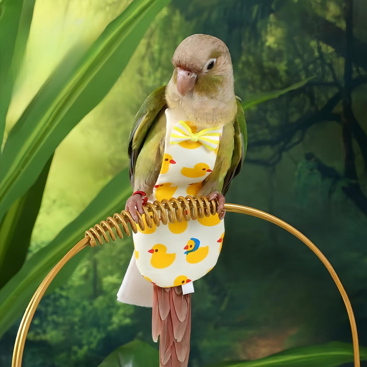 Premium cotton bird diaper suit interior showing waterproof lining pocket
