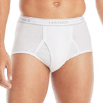 Hanes Men's Underwear Brief Pack, Full Rise Cotton Briefs, Moisture-Wicking Underwear, White, Multi-pack - Image 2