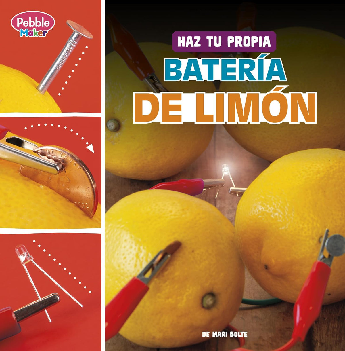 Spanish Edition Haz Tu Propia Bateria De Limon library binding front view science book