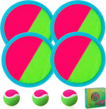 Bufeeaye toss and catch ball set front view with 4 paddles