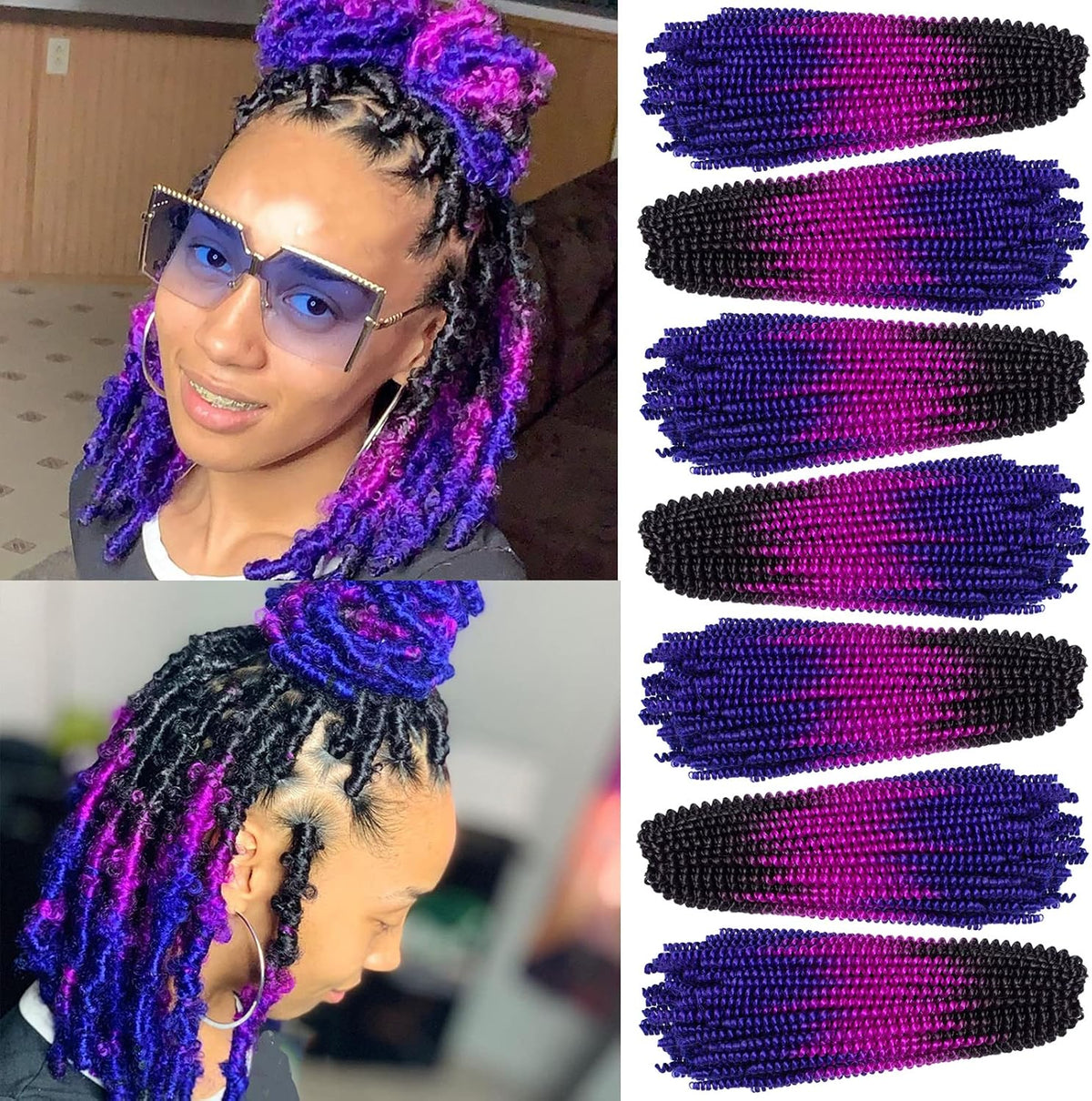 Xtrend 12 Inch 2 Packs Spring Twist Hair For Butterfly Faux Locks And Invisible Locs Short Crochet Braids Hair Synthetic Spring Curl Hair Extension For Women (1B#) - Image 15