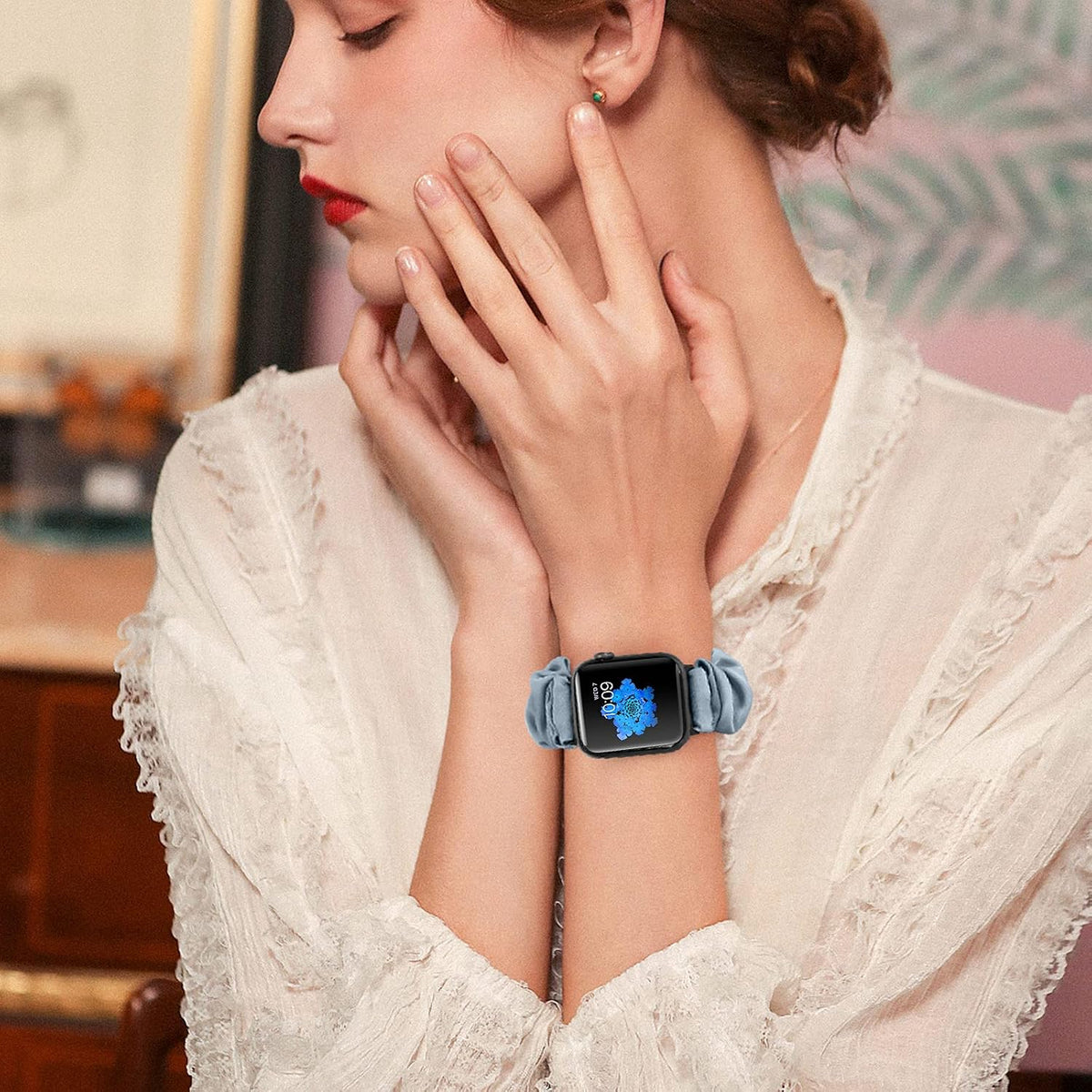 Side angle view of the XFYELE stretchable fabric strap connectors