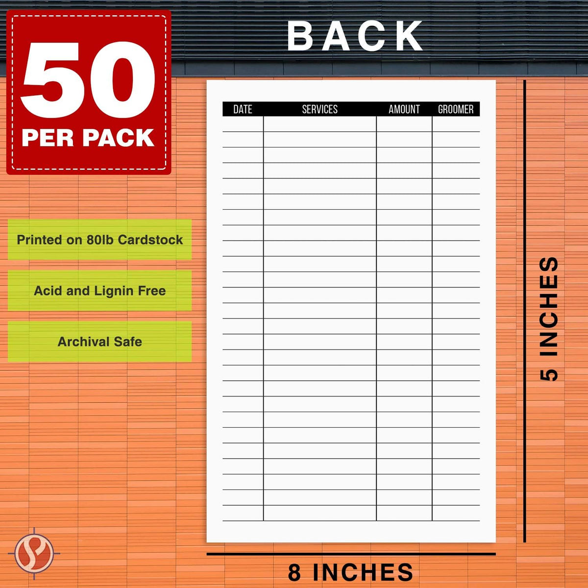 S Superfine Printing 50 pack pet information cards packaged