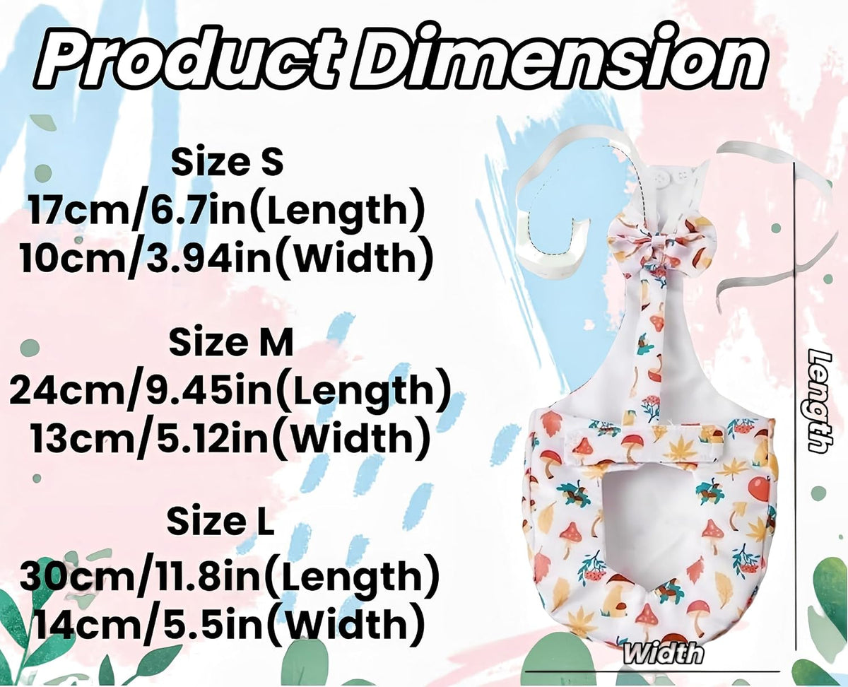 Washable and reusable fabric materials of the Magnoloran poultry diaper set