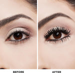 Intense black shade pigmentation swatch of Milani lengthening cosmetic mascara