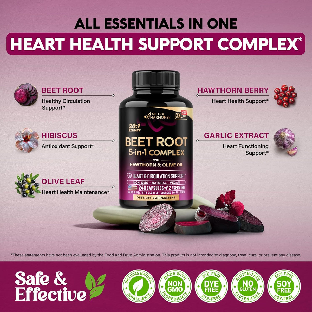 Nutraharmony beet root complex capsules close up of product seal