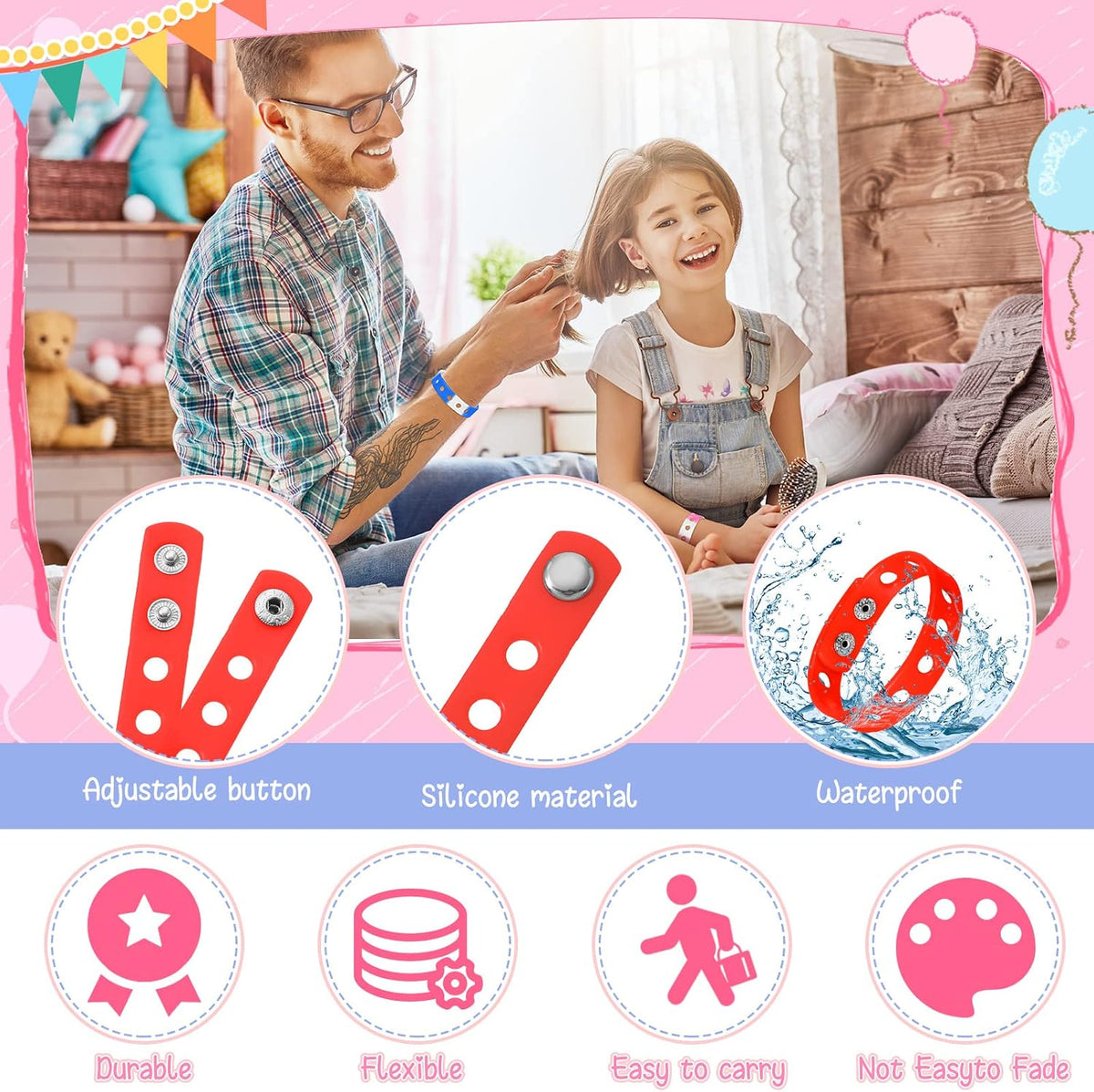 Honoson colorful wristbands bulk pack display