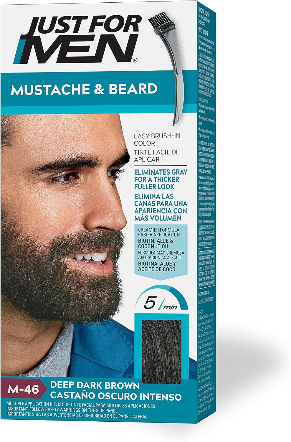 Just For Men Mustache and Beard Deep Dark Brown front view kit