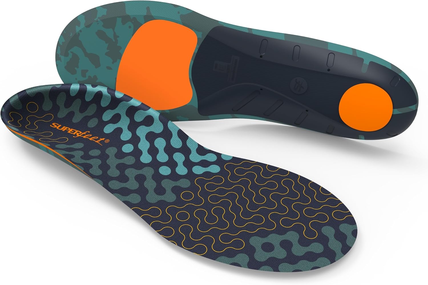 Superfeet Run Cushion high arch insoles front view running inserts