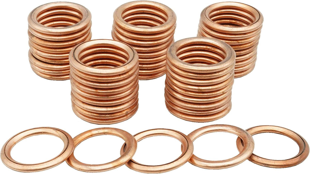 25 PCS Metal/Rubber Drain Plug Gasket, Fits M16 Replace 097-035,10174313 (24.7x16.5mm) - Image 12