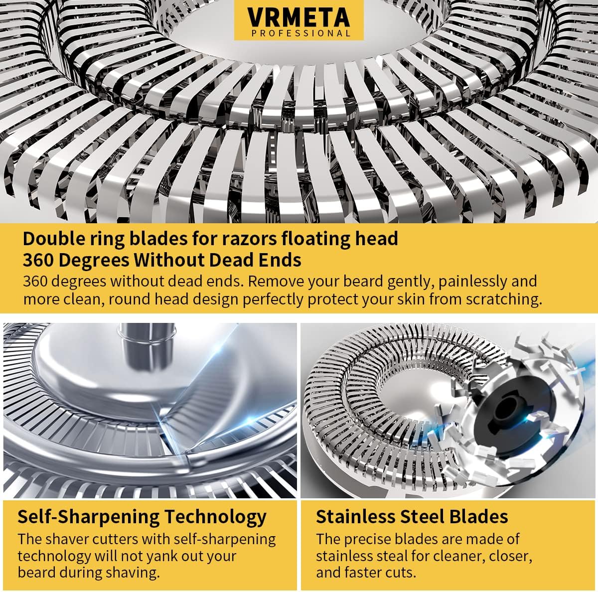 VRMETA 5 blade shaver head packaging view