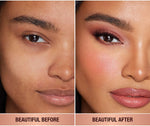 Charlotte Tilbury matte blush wand color swatch on skin