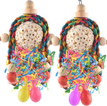Bissap conure foraging shredder hanging toys front view interactive bird cage accessories