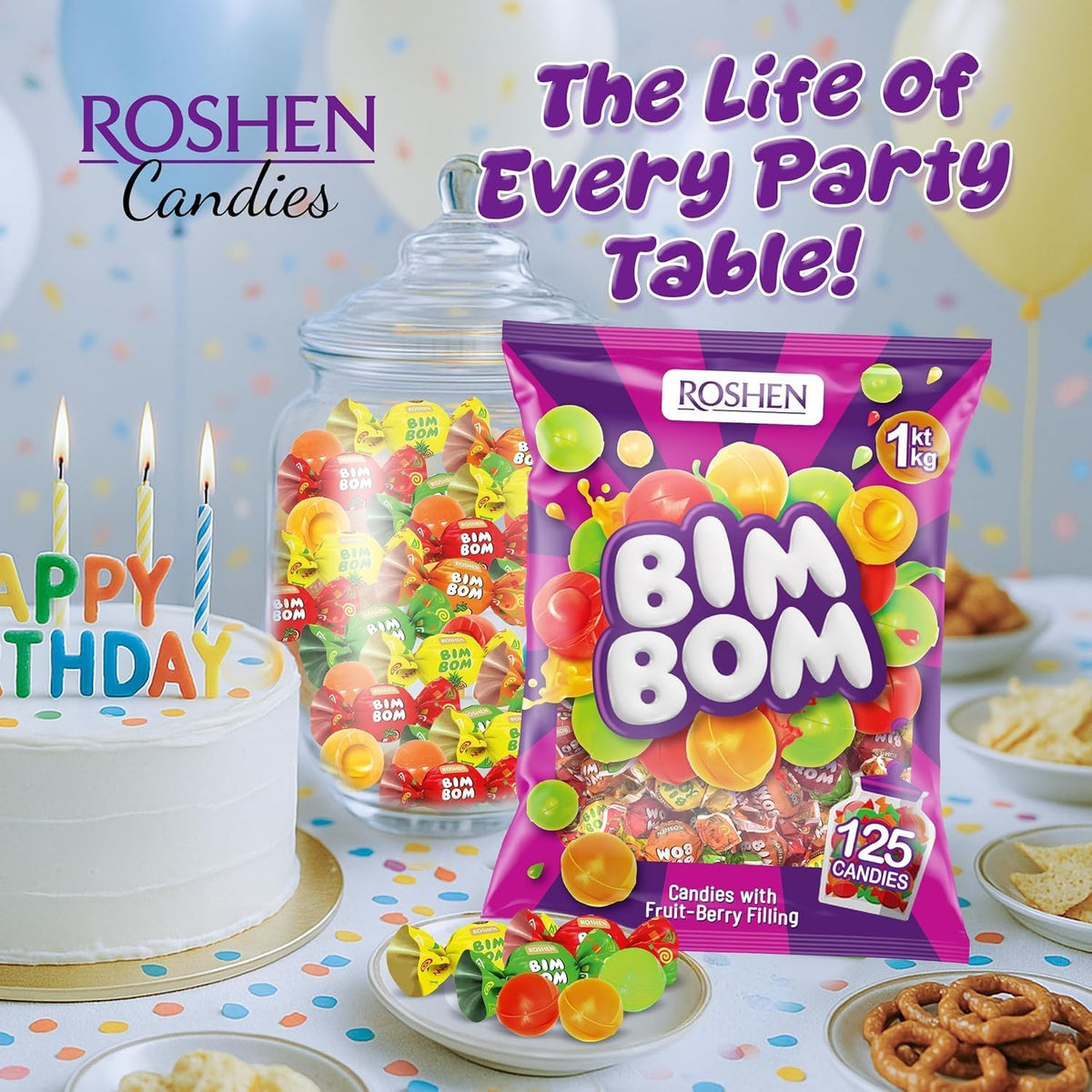 Roshen Bim Bom hard candy sweet fruit filling texture