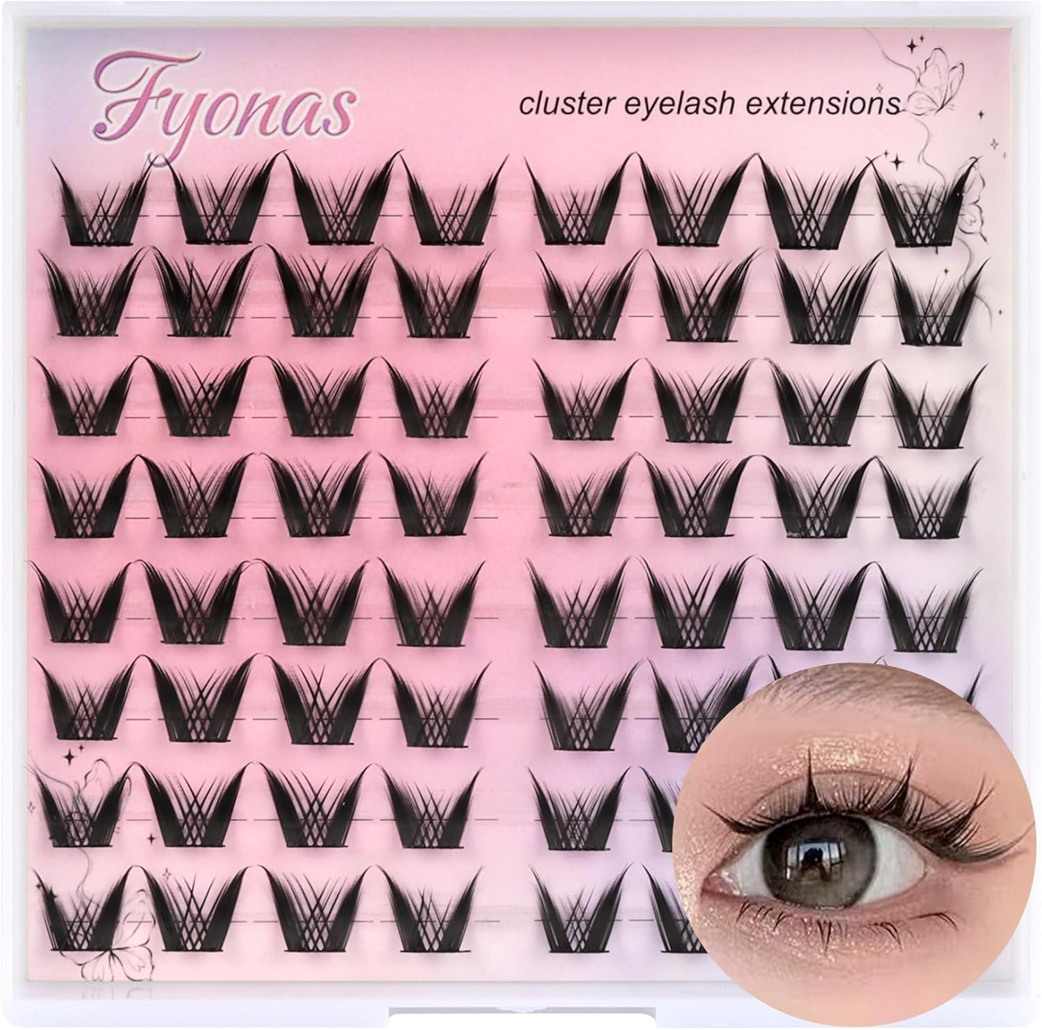Manga Lash Clusters Spiky Eyelash Clusters Wet Look Cluster Eyelash Extensions CC Curl Cosplay Individual Lashes 11-13mm Crisscross Lashes Clusters DIY at Home (Devil) - Image 1