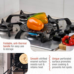 Victoria cookware featuring folding handle