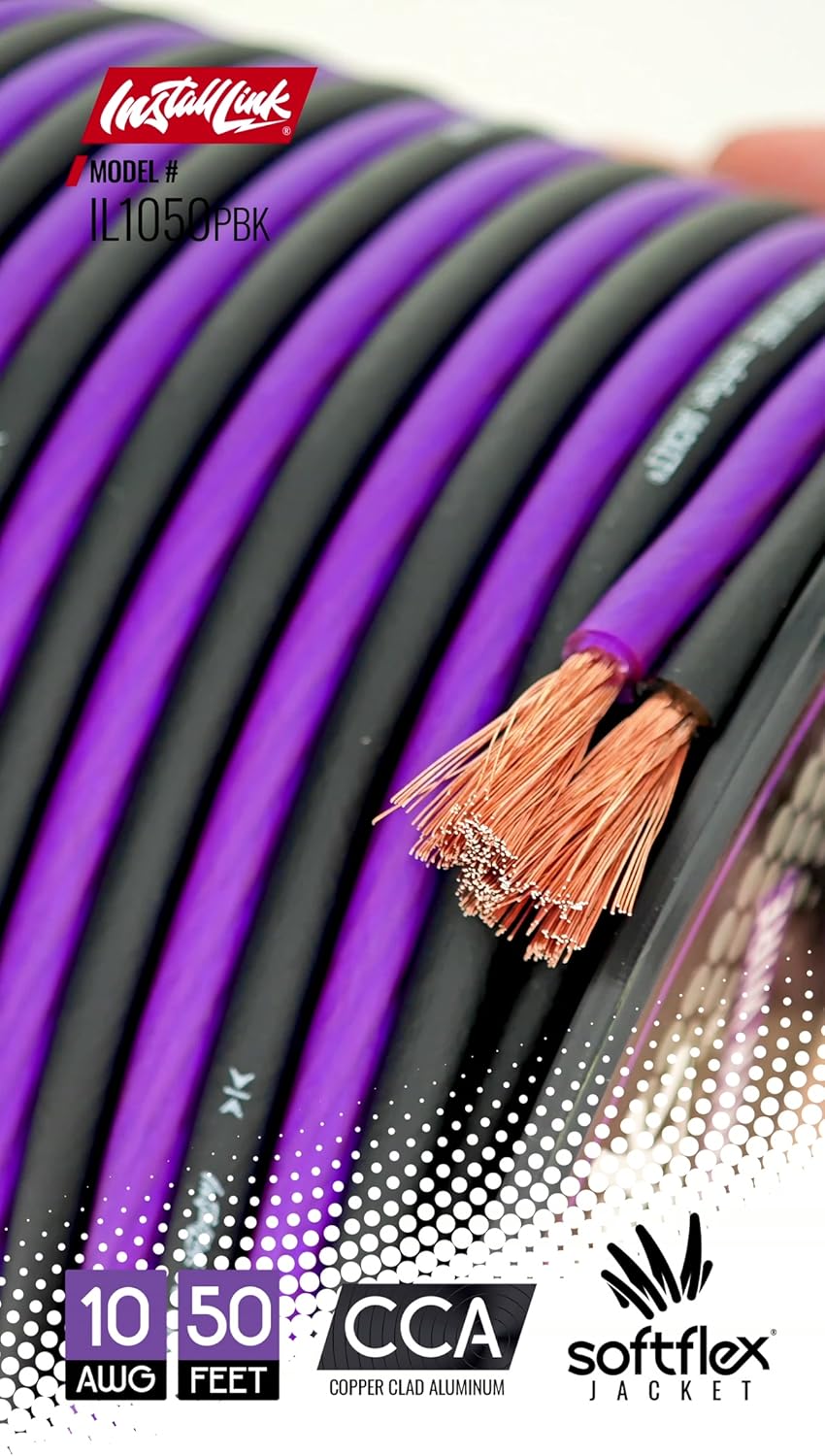 Cross section view of Copper-Clad Aluminum speaker wire
