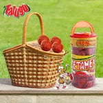 Betamex Tarugo candy balls showing tamarind and chili texture