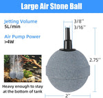 Aquaneat grey bubble ball air stones showing plastic connector outlets close up