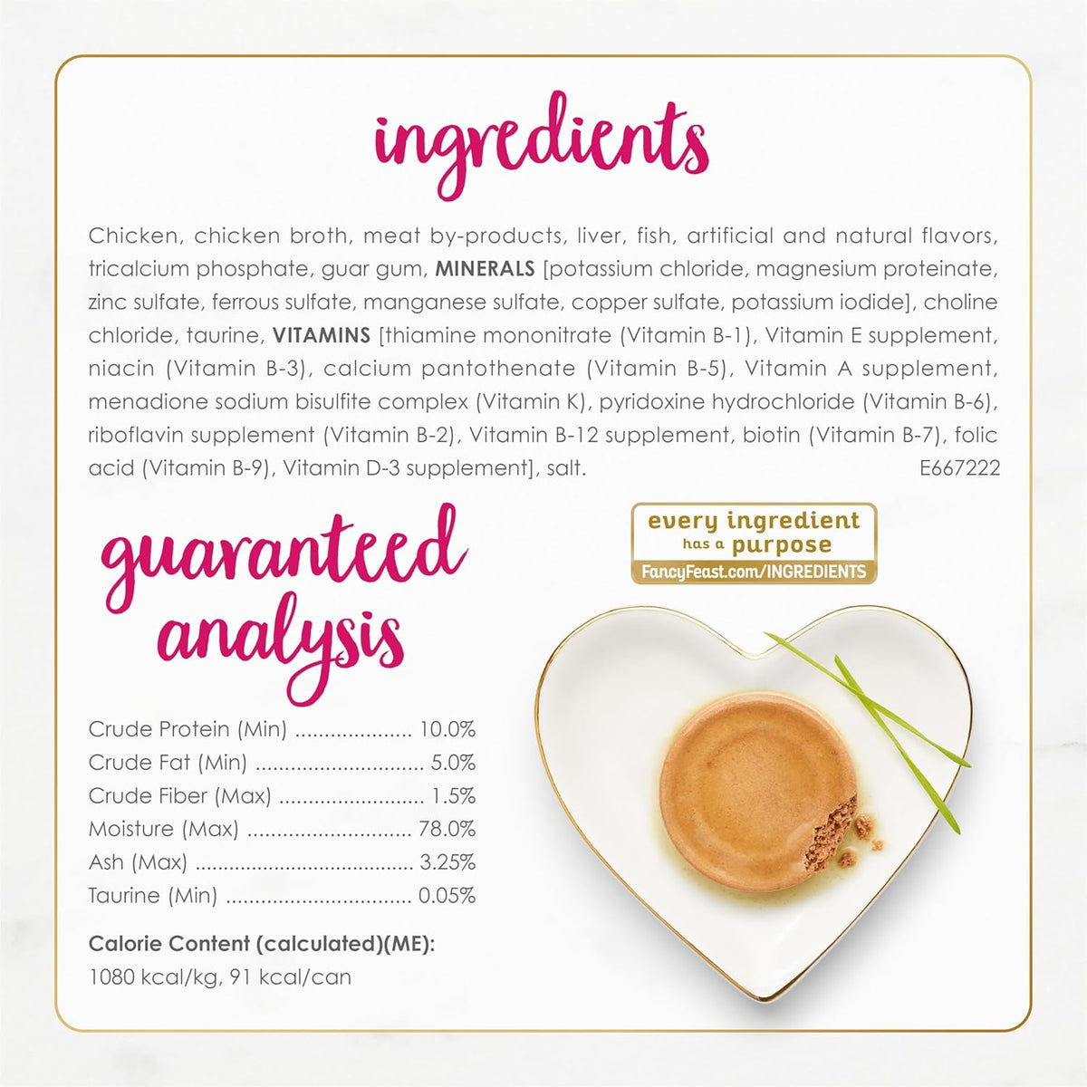 Fancy Feast Chicken Pate Wet Cat Food Nutritional Information