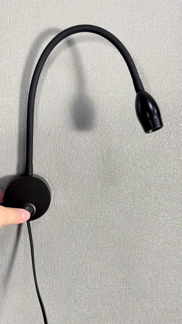 LED Reading Lamp 3W Warm White 3000K for Reading Books Black Plug Cord 2PCS - Image 8