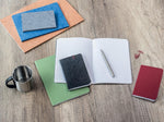 Clairefontaine A5 lined notebook leather grain cover close-up