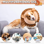 KOOLTAIL dog cone alternative after surgery inflated and laid flat