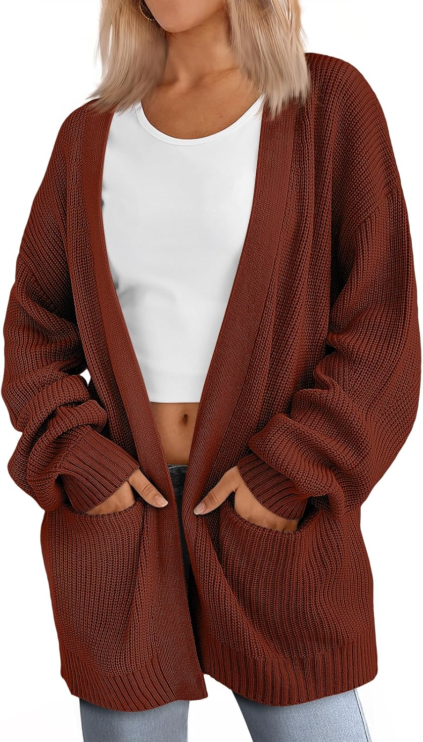LILLUSORY Oversized Cardigan Sweaters for Women 2026 Fall Fashion Outfits | Soft Knit Long Cardigans with Pockets, Winter Fall clothes, Dressy Casual Office Work Teacher Outfits, Versatile Staple - Image 9