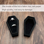 Beatilog black velvet ring box open showing double slot inserts