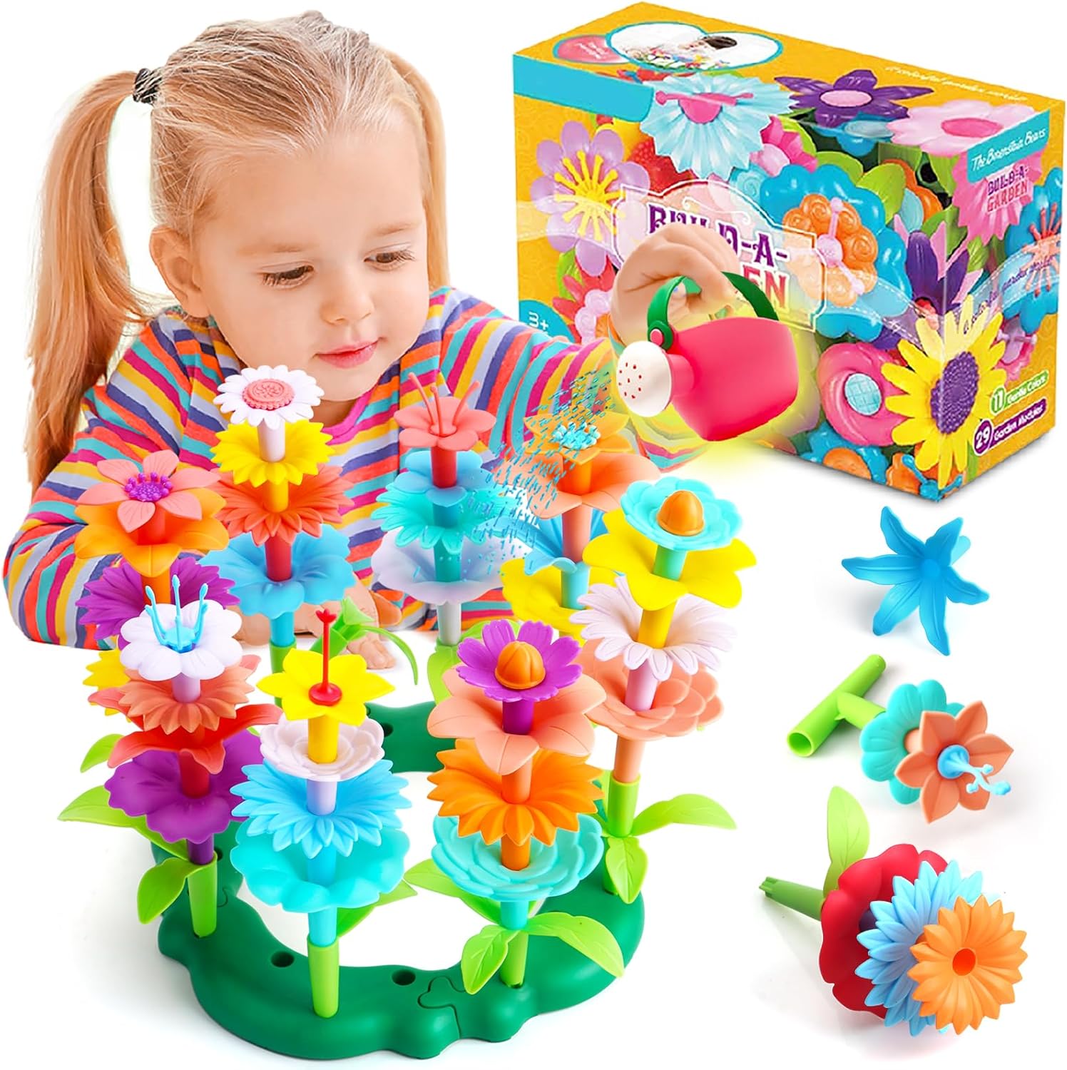 Funzbo flower garden building toy set front view