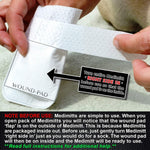 PawFlex Medimitt showing the internal wound pad surface