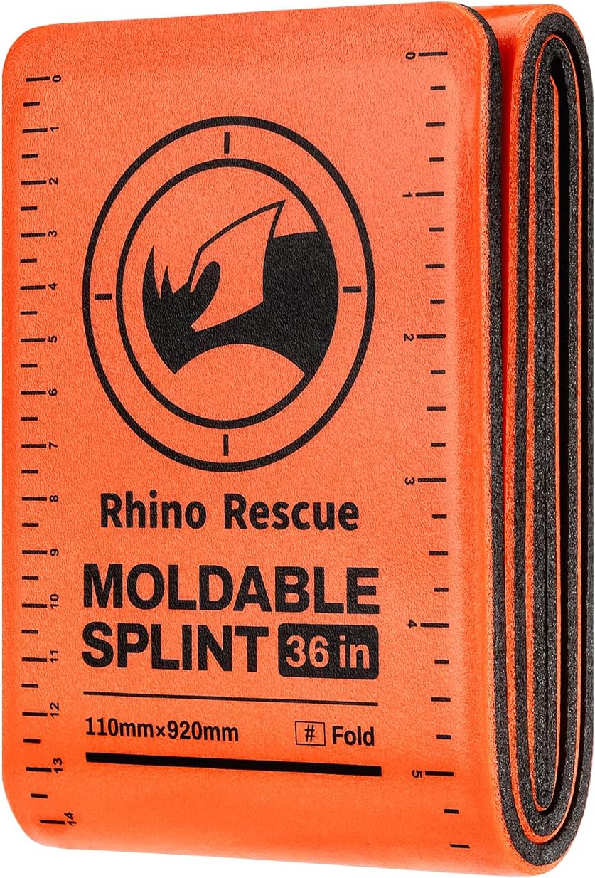 RHINO RESCUE First Aid Moldable Splint 36" X 4.3" Orange-Gray (6, Bundle) | Lightweight Aluminum Splint Emergency Supplies with Bandages Keep Bones in Position for Hiking, Military, HSA/FSA Approved - Image 10