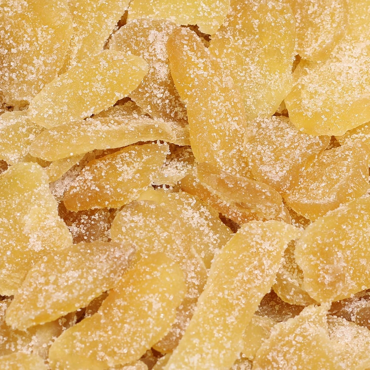 Dehydrated sweet ginger root snacks for nausea and sore throat relief