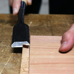 Top down perspective of the Katsura metal striking hoop on the handle