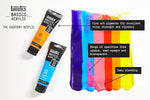 Liquitex Basics acrylic paint set color tubes closeup