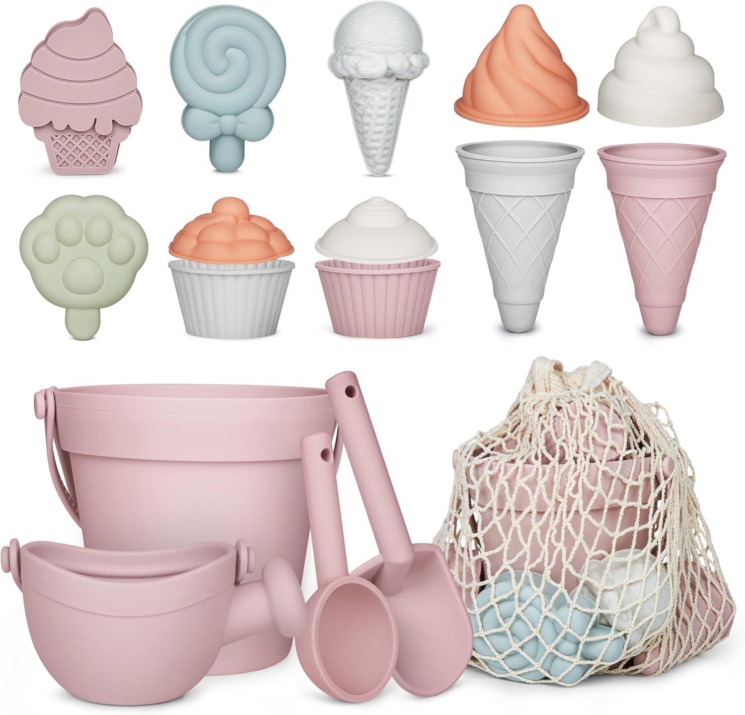 MarcZero 17-Piece Silicone Beach Toy Set front view