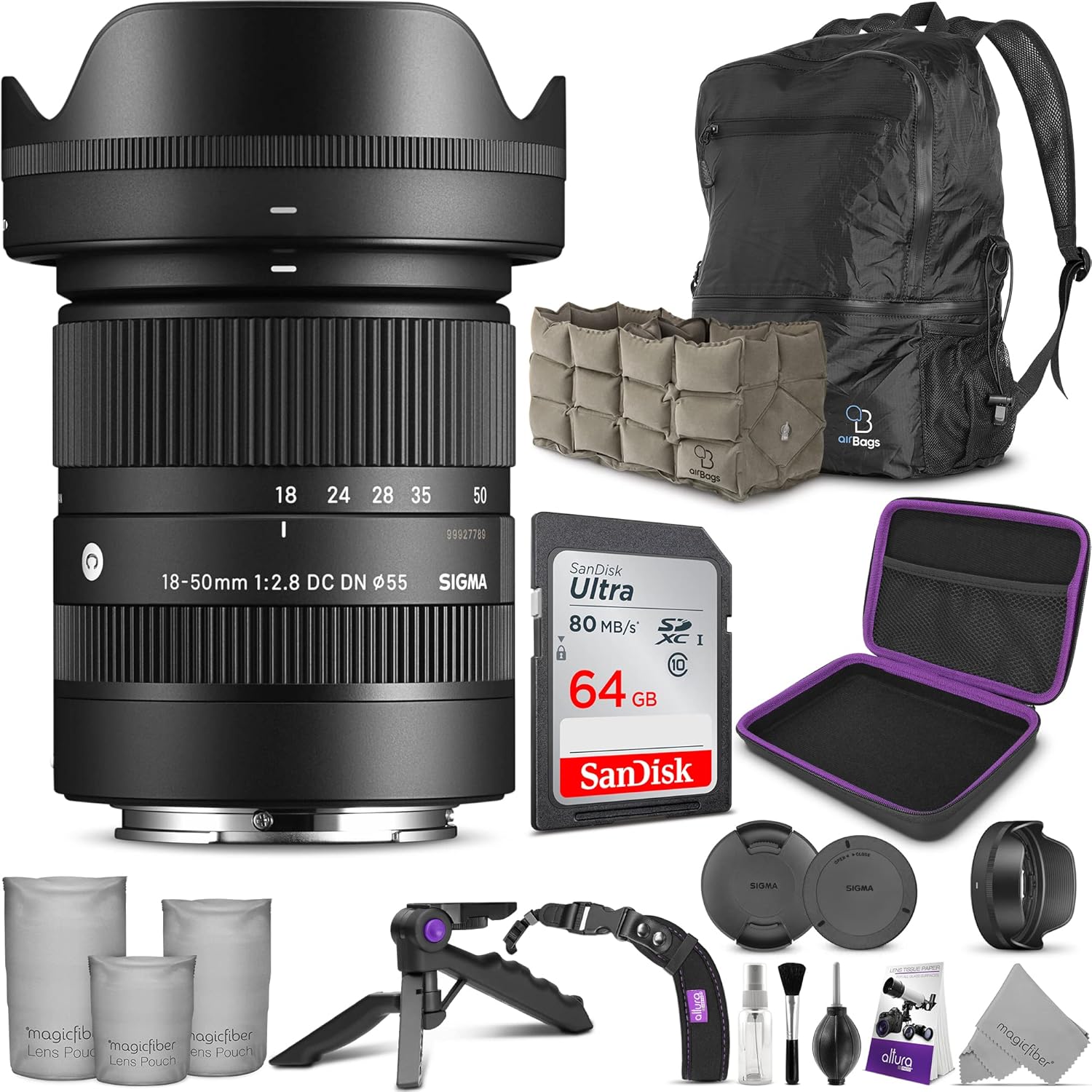 Sigma 18-50mm f/2.8 DC DN Contemporary Lens front view showcasing compact optics