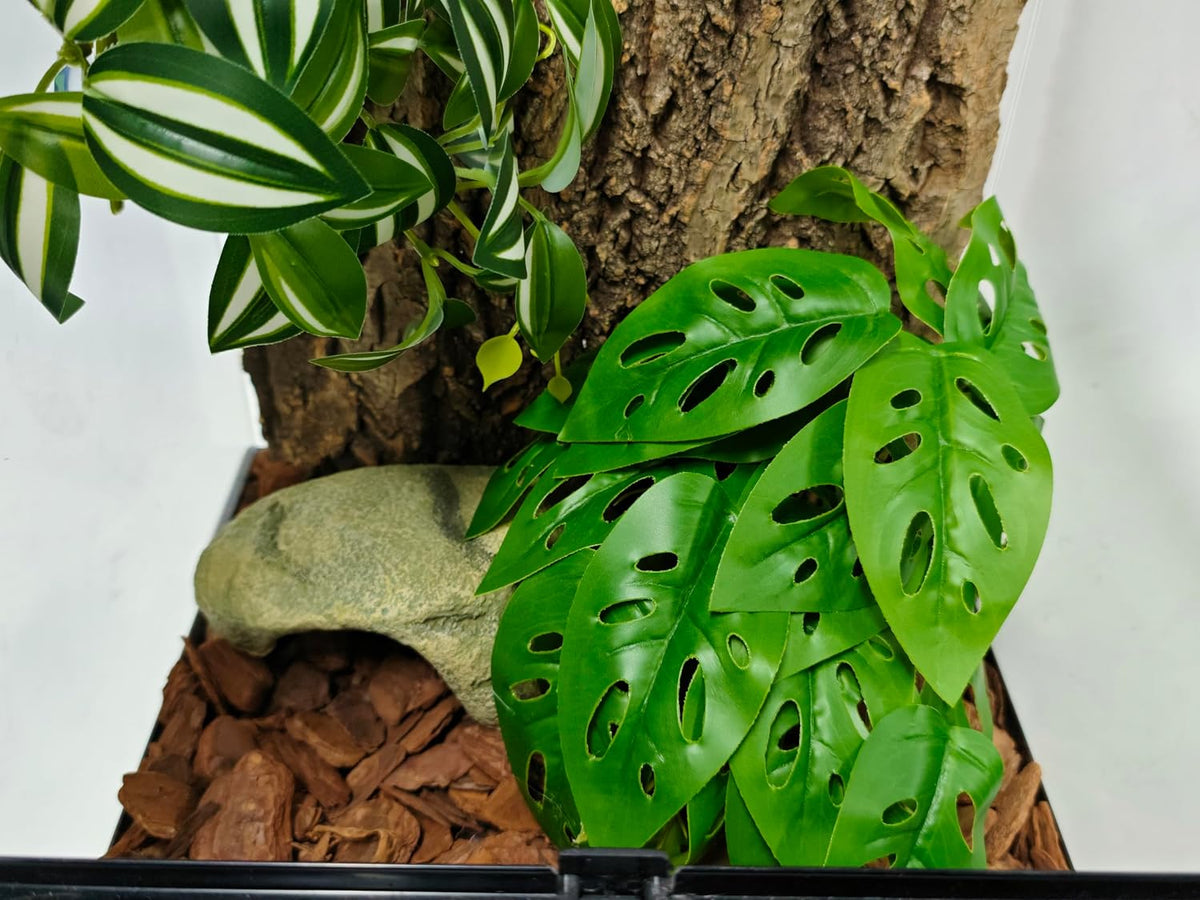 Woyrise artificial plant weighted rock base close up