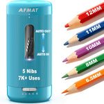 AFMAT Electric Pencil Sharpener, Auto in & Out, 5 Nibs, 7K+ Uses, Fully Automatic Pencil Sharpener for Classroom, Rechargeable Hands-Free Sharpeners for Jumbo/Colored Pencils (6.5-12mm) PSC3(Black) - Image 11