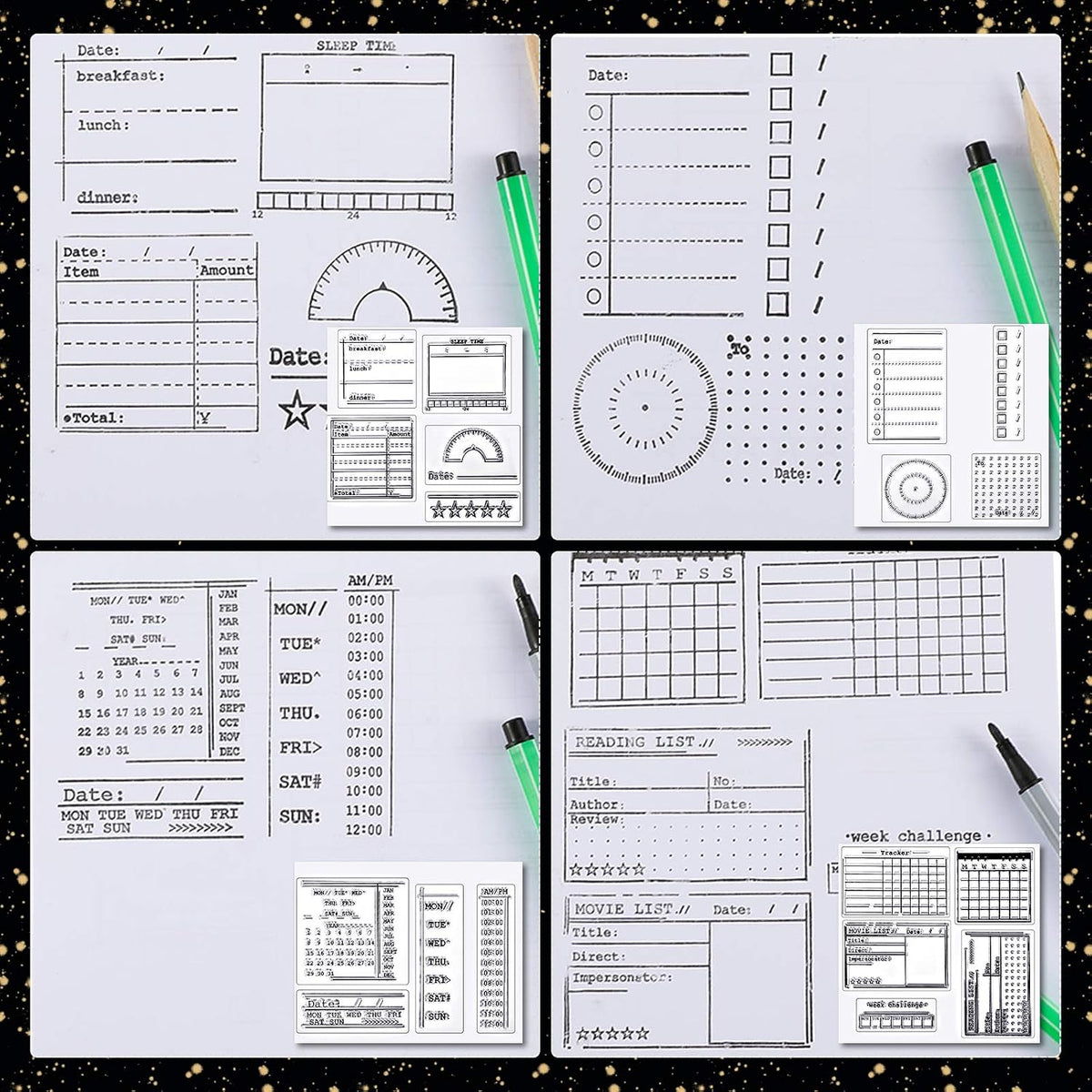 Zonon DIY scrapbooking stamps set details