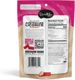 Darrell Lea strawberry licorice plant based chewy candy pieces