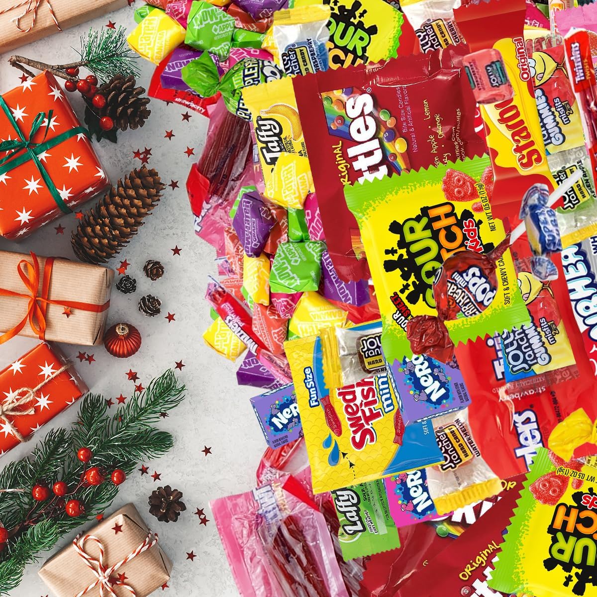 Individually wrapped candy pieces for party goodie bags