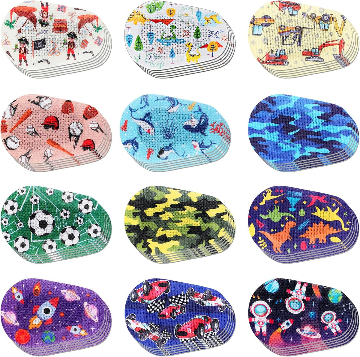 Panitay kids adhesive eye patches front packaging view showing sixty pieces for boys lazy eye care.