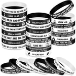 Bible Verses Bracelets Bulk Scripture Silicone Wristbands Inspirational Motivational Quote Rubber Wristbands Christian Bracelets for Easter Carnival Party Favors - Image 15