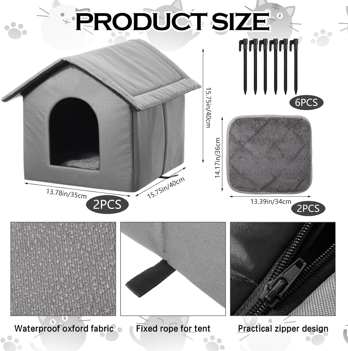 Cinnvoice stray cat house with self heating pad included