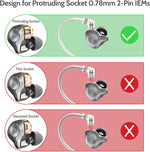 Cubilux 4 foot IEM upgrade cable connected to a smartphone device