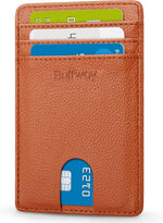 Buffway Mens Slim Wallet, Minimalist Thin Front Pocket Leather Credit Card Holder with RFID Blocking for Work Travel - Image 15